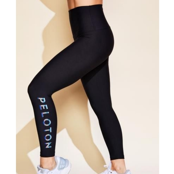ⒷⓃⓌⓄⓉ Womans Solfire x Peloton Highrise Logo Leggings Black Workout Size Small - Picture 1 of 4